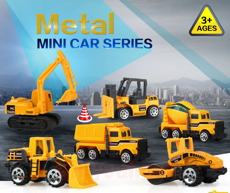  Mainan Mobil Mobilan  Truck Konstruksi Diecast Anak 6PCS 